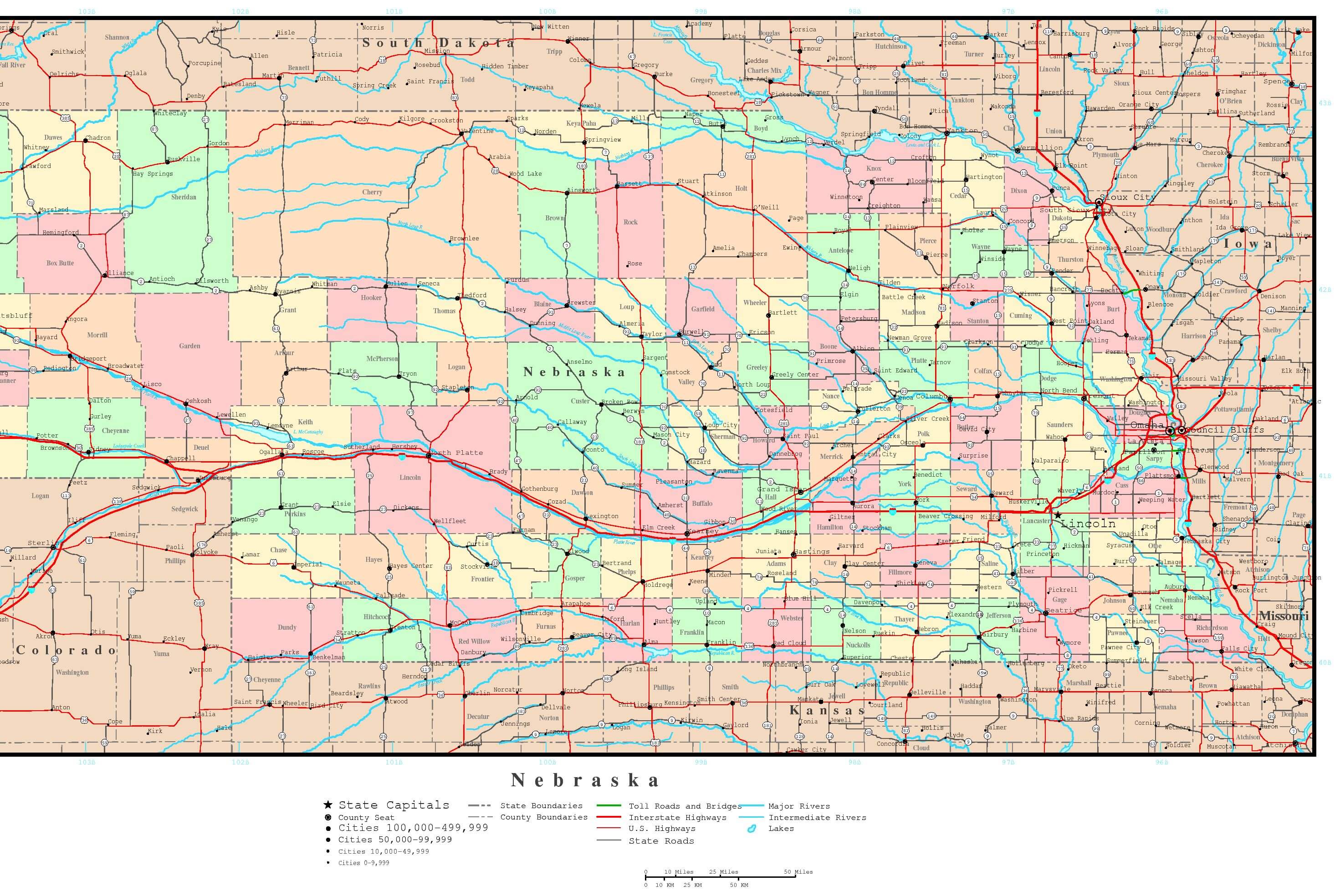 Nebraska Political Map