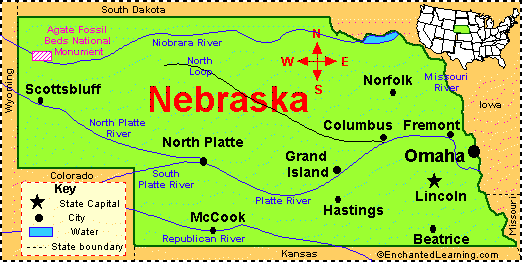 Nebraska political map