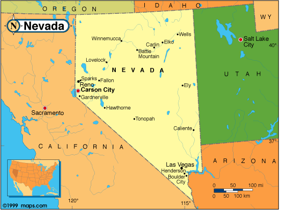 Nevada On The Us Map