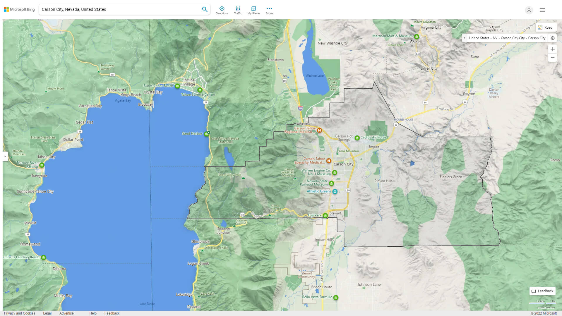 Carson City, Nevada Map