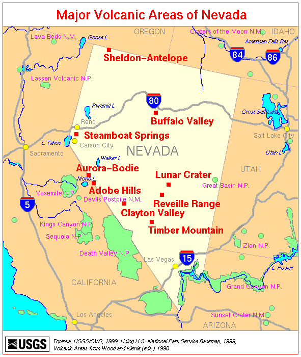 Map Nevada Volcanics