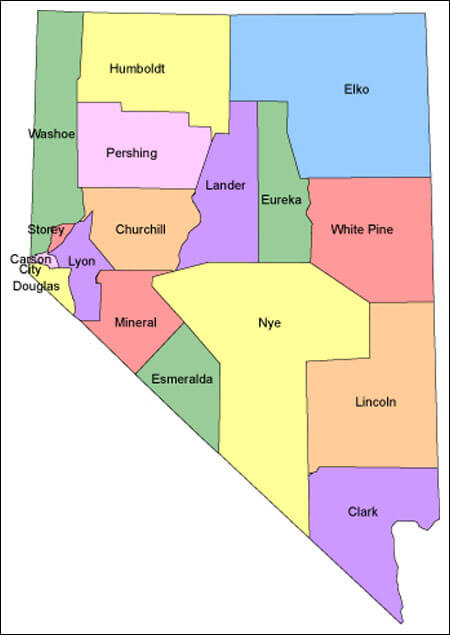 Nevada County Map USA