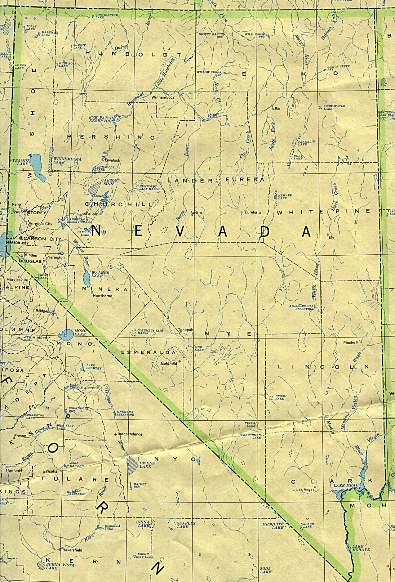 Nevada Map Historical