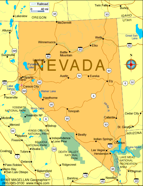 Nevada State Map