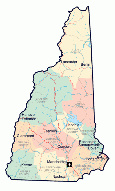 New Hampshire City Map