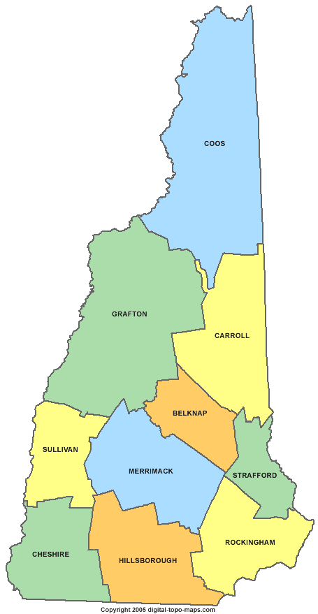 New Hampshire County Map