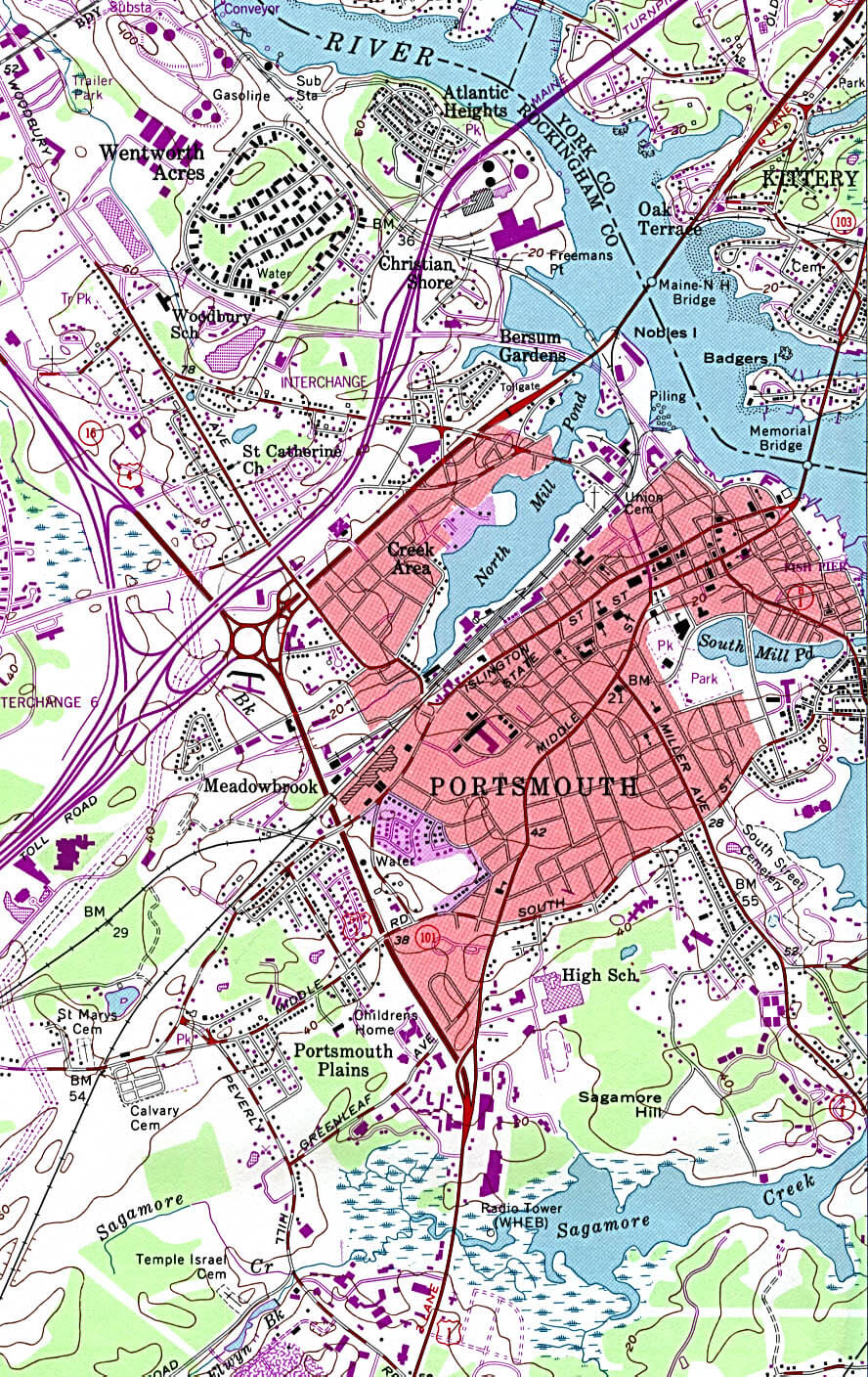 New Hampshire Portsmouth Map