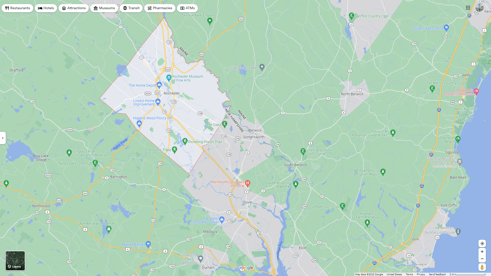 Detailed Rochester Nh Map Rochester, New Hampshire Map