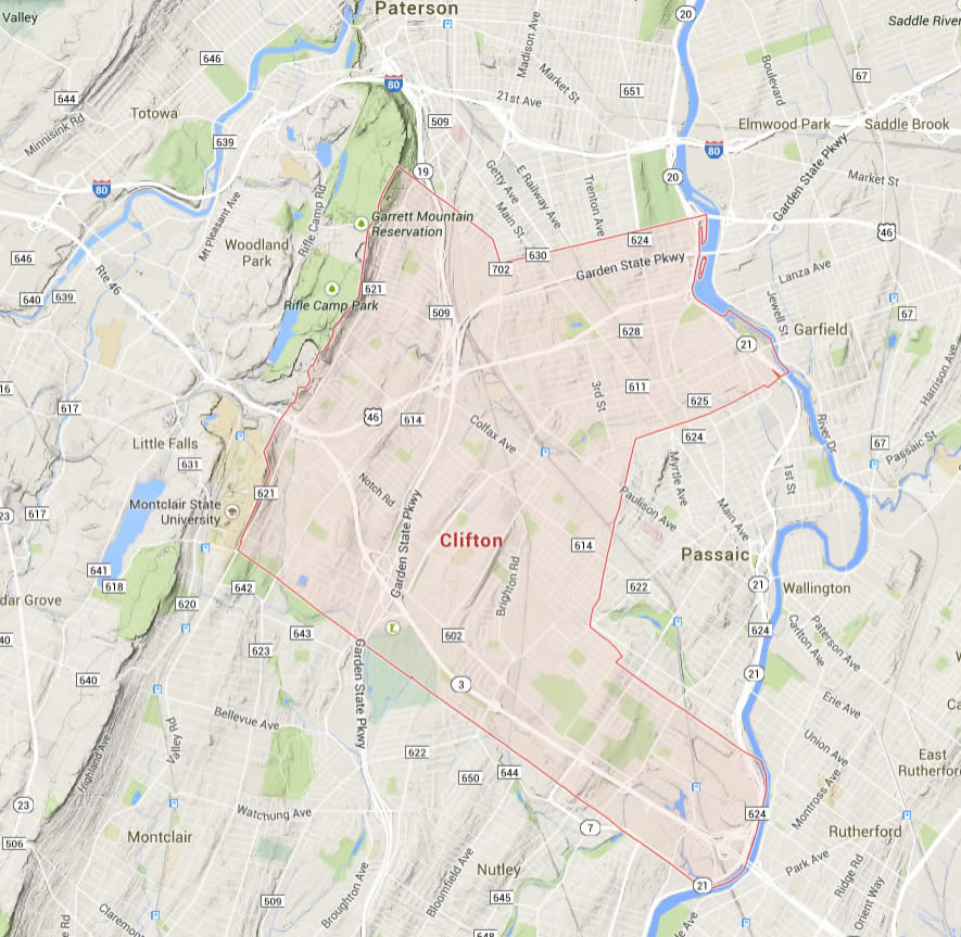 Clifton New Jersey Map