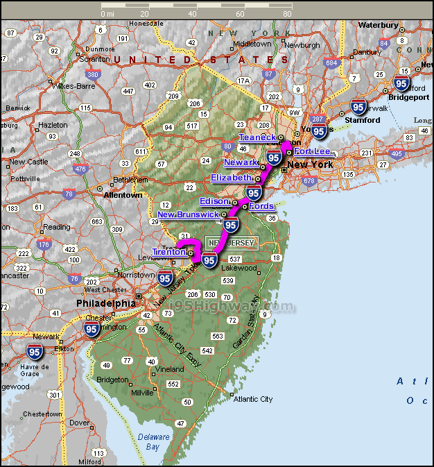 Interstate 95 New Jersey Map