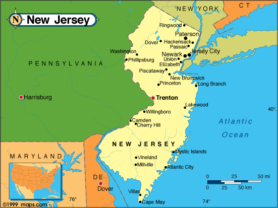 Wallington New Jersey Map, United States