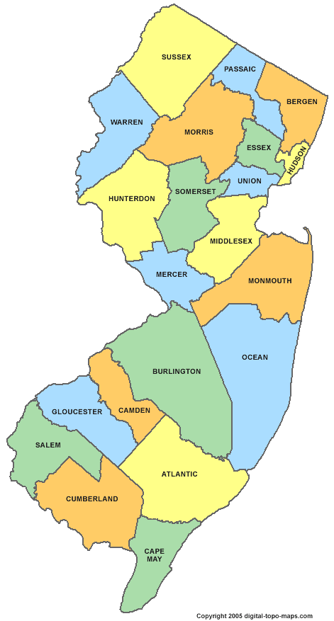 New Jersey County Map