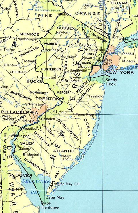 New Jersey Physical Map