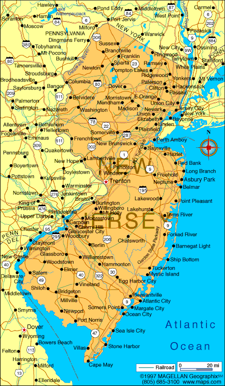 New Jersey State Map