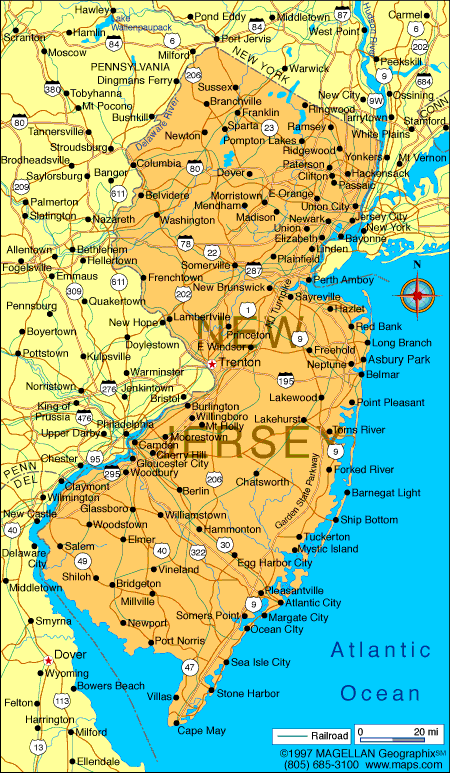 New Jersey Map United States