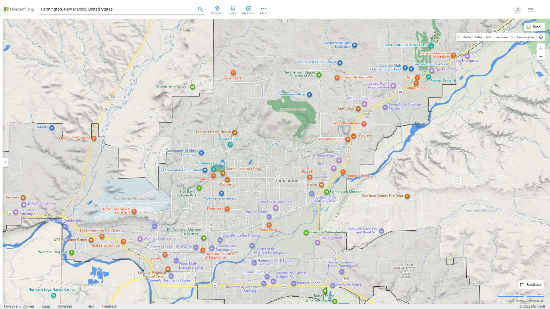 Detailed Map of Farmington NM