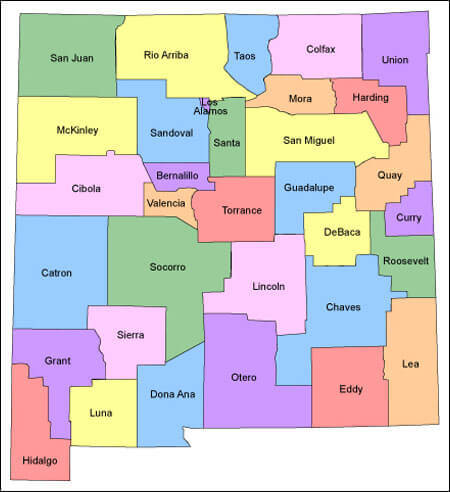 New Mexico County Map