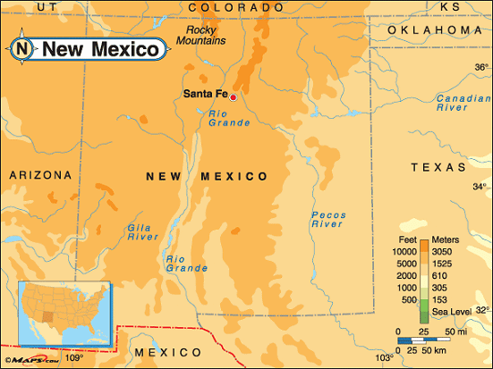 New Mexico Land Map