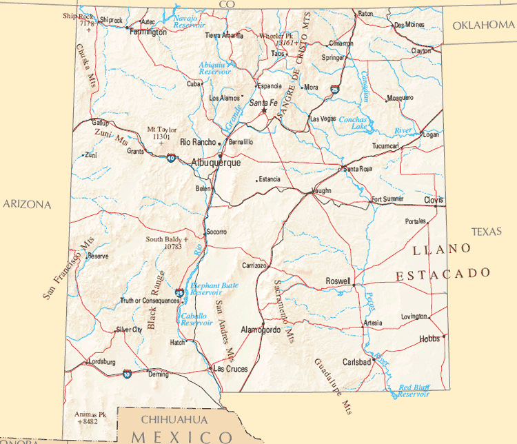 New Mexico Reference Map