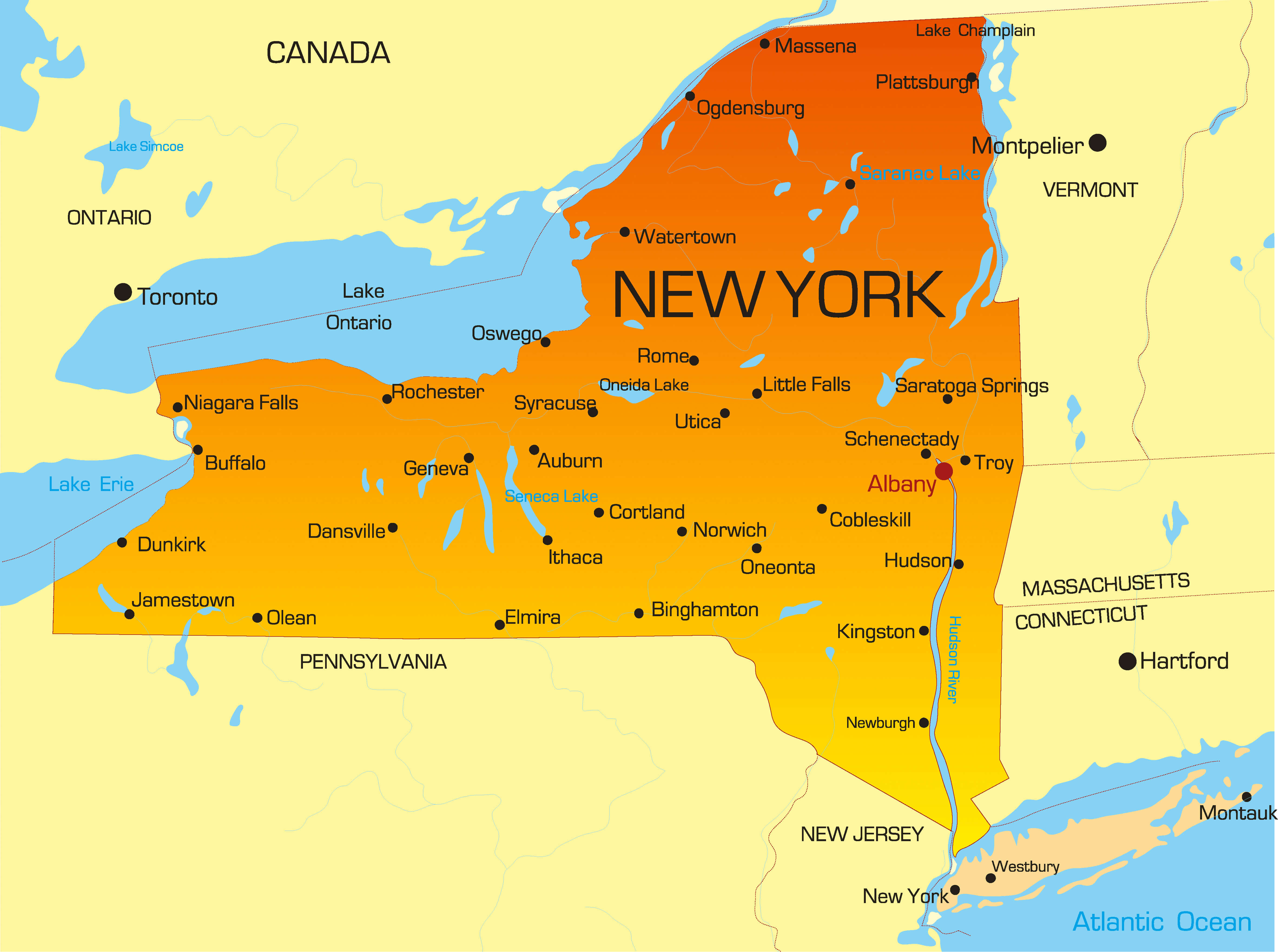 new york in usa map