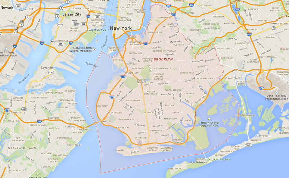 brooklyn new york map usa