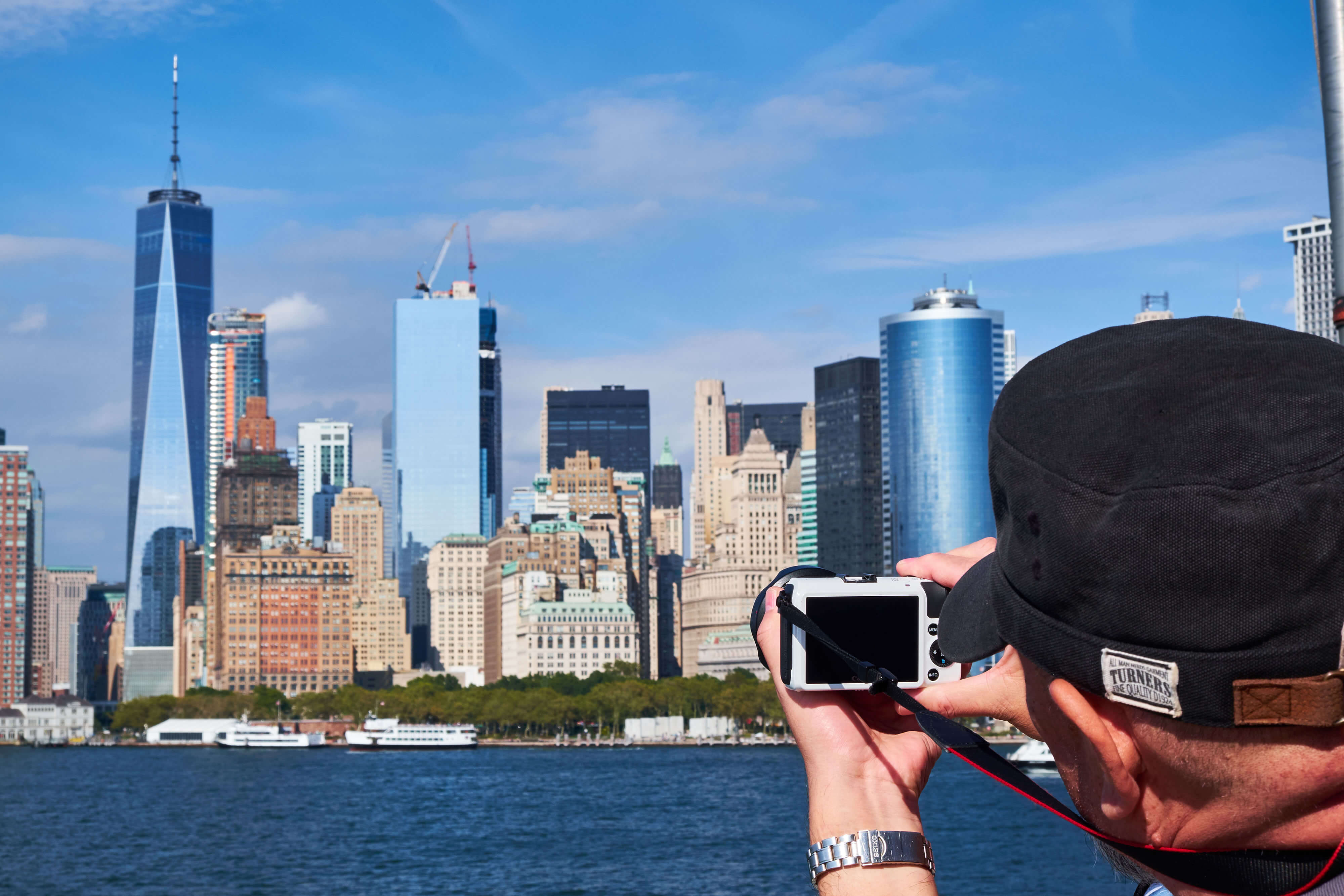staten Island ferry manhattan downtown skyline new york