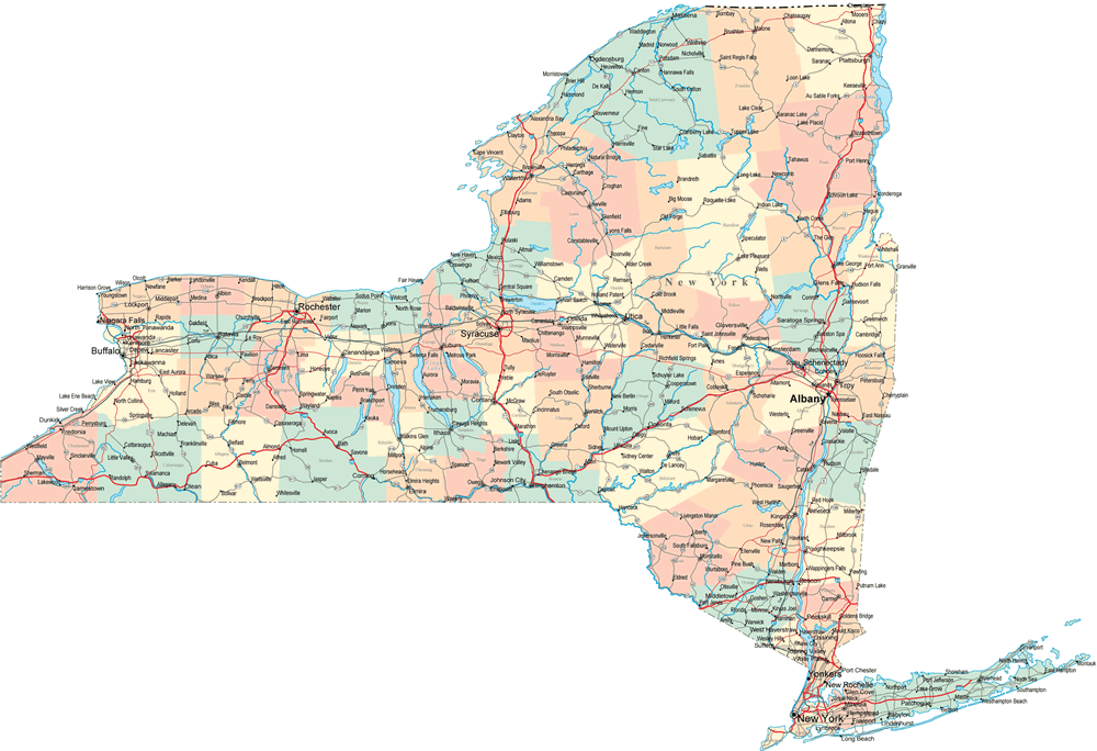 New York Map United States