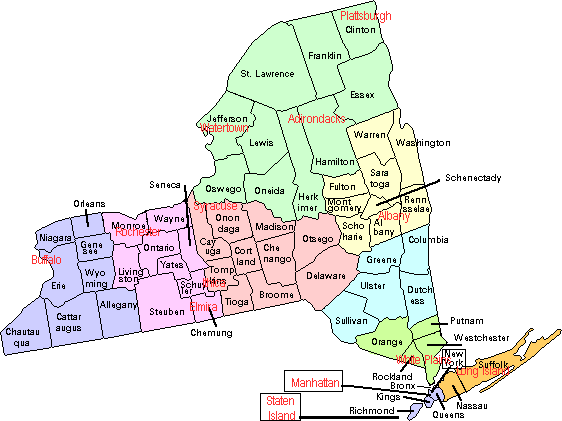 NY Counties Map