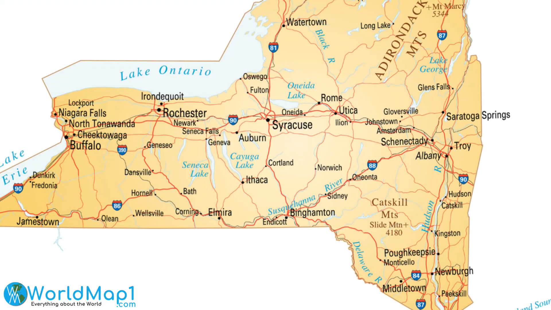 Nys Map With Cities New York Map
