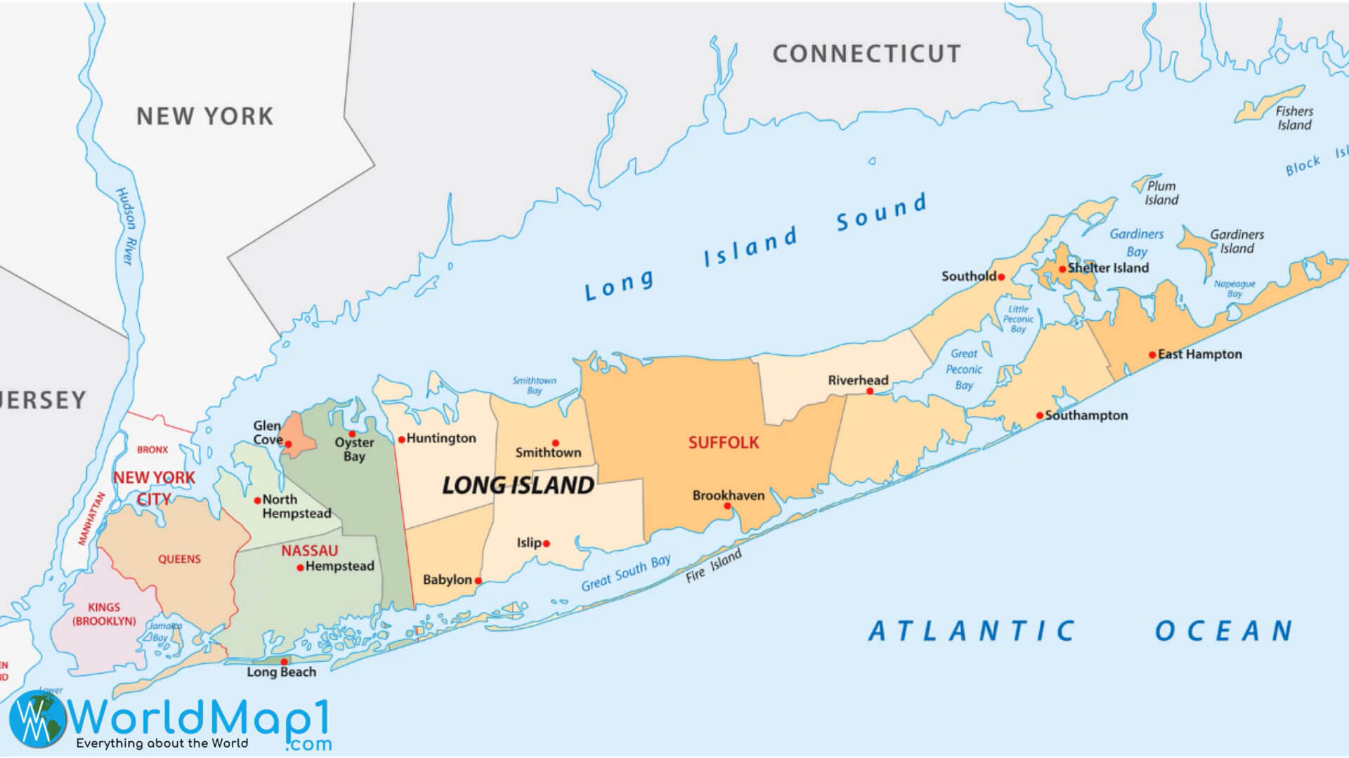 New York Free Printable Map - New%20York%20Map%20with%20Long%20Island 