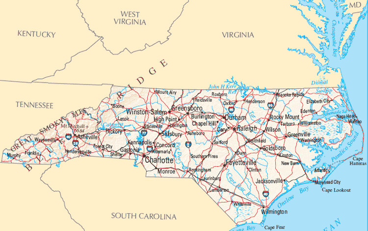 North Carolina Reference Map