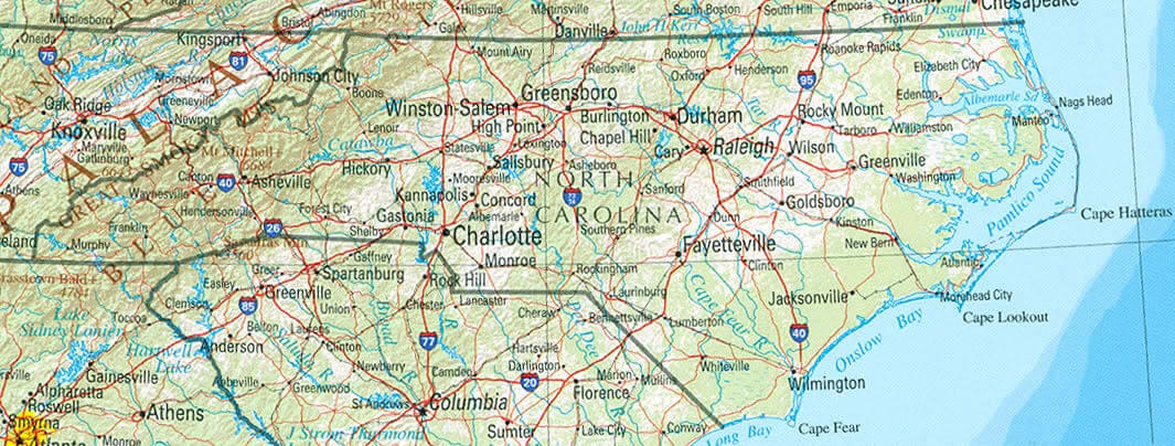 InterState 95 North Carolina Map