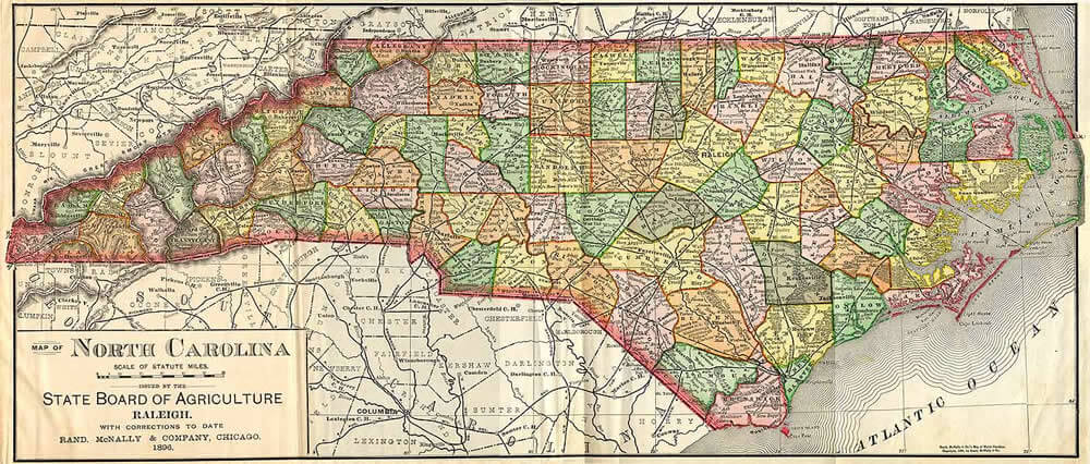 State Map of North Carolina