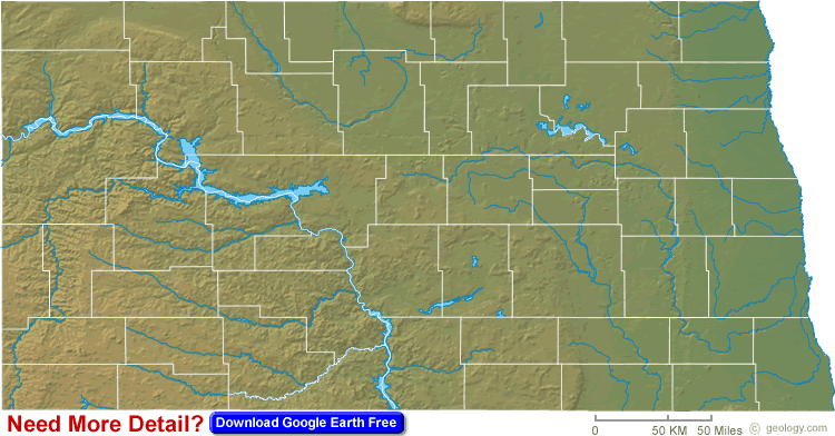 North Dakota Physical Map