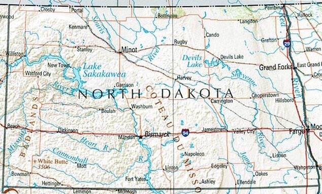 North Dakota State Map