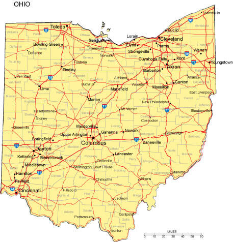 Map Of Ohio Cities And Counties