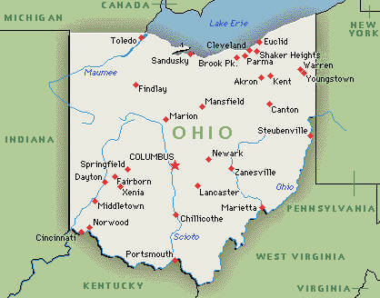 Ohio Cities Map