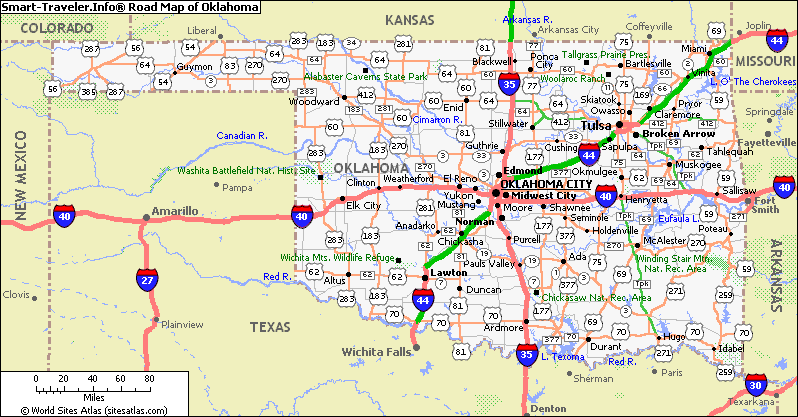 Oklahoma Road Map