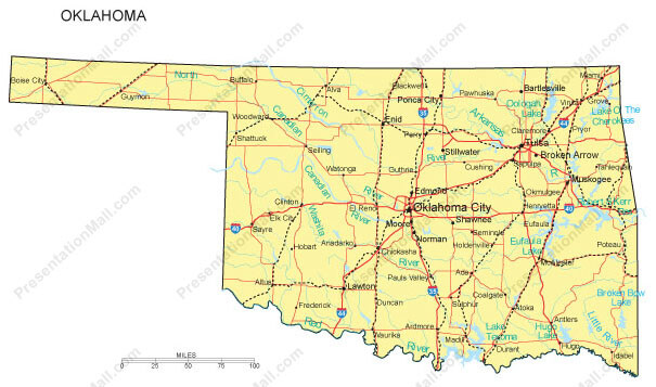 State of Oklahoma Map
