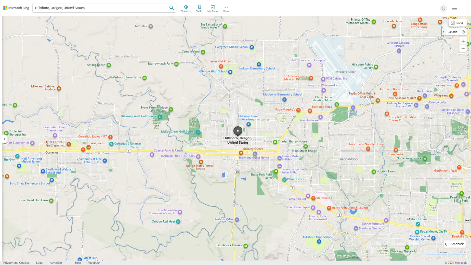 Hillsboro Oregon Map United States - Hillsboro%20Detailed%20Map 