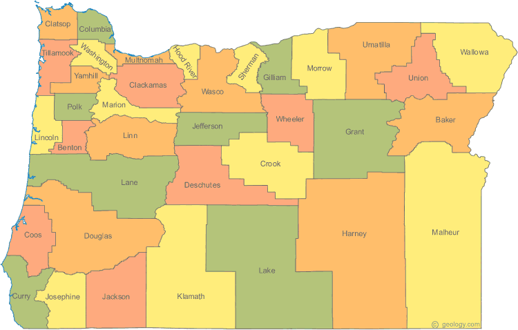 Map of Oregon