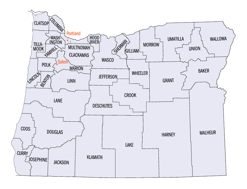 Oregon County Map