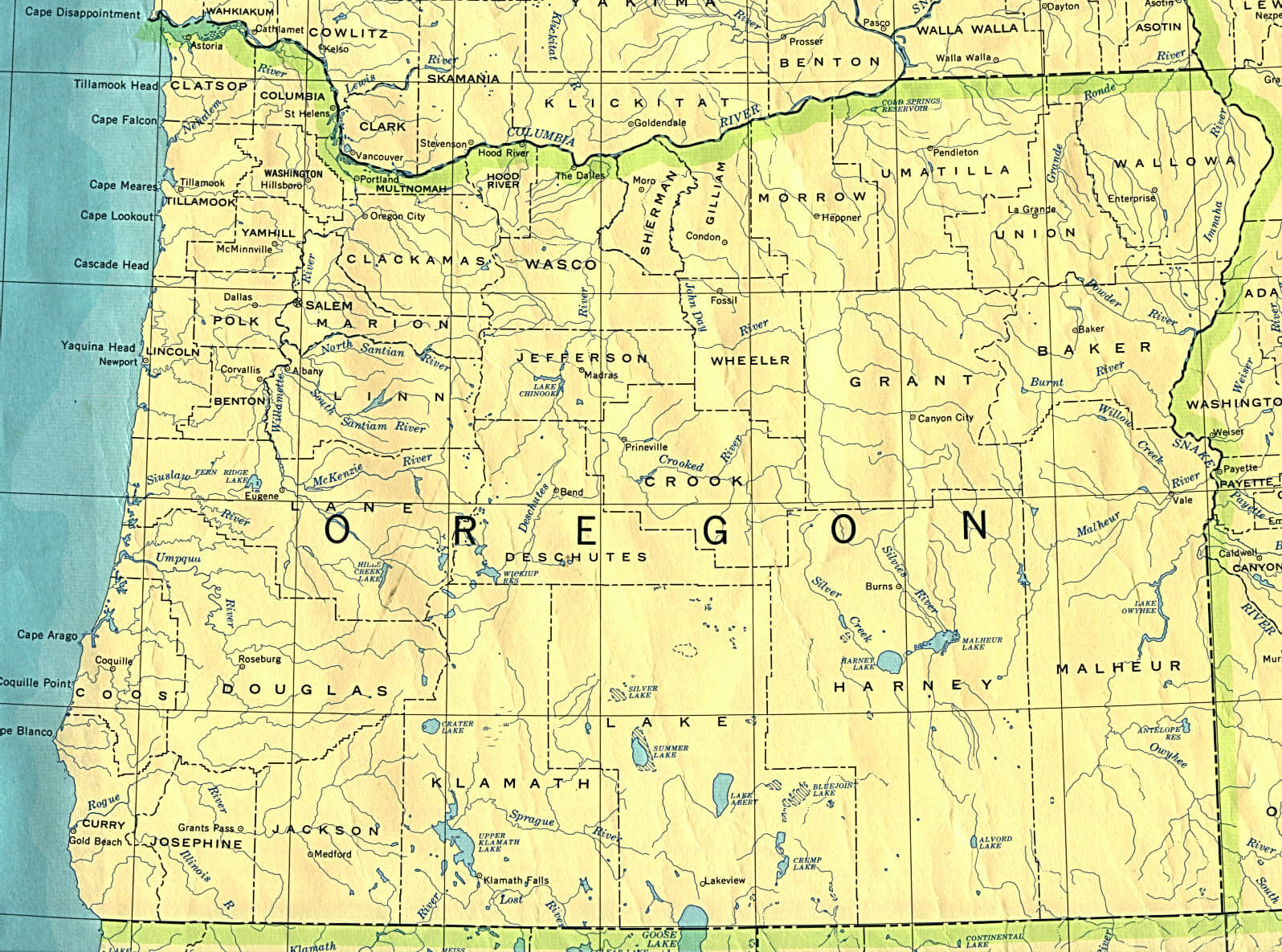 Oregon Historical Map