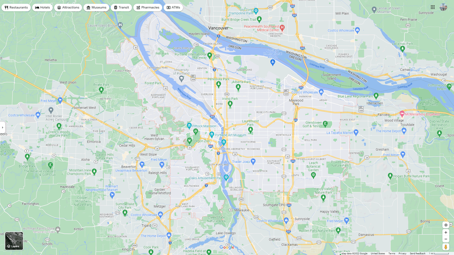 Portland Oregon Map