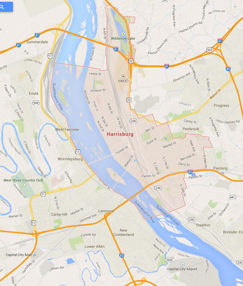 harrisburg pennsylvania map usa