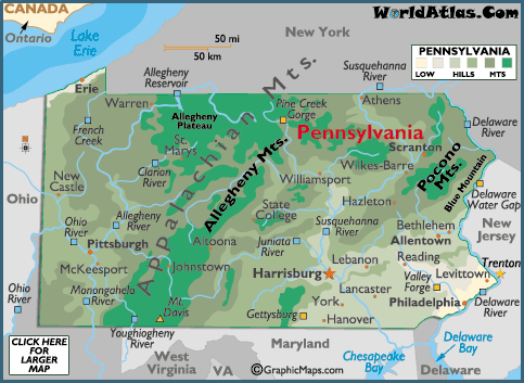 Pennsylvania River Map