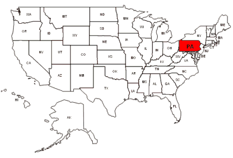 Pennsylvania Where In Usa Map