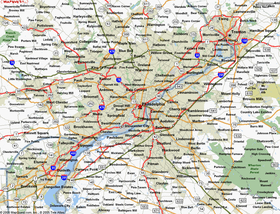 philadelphia  area map
