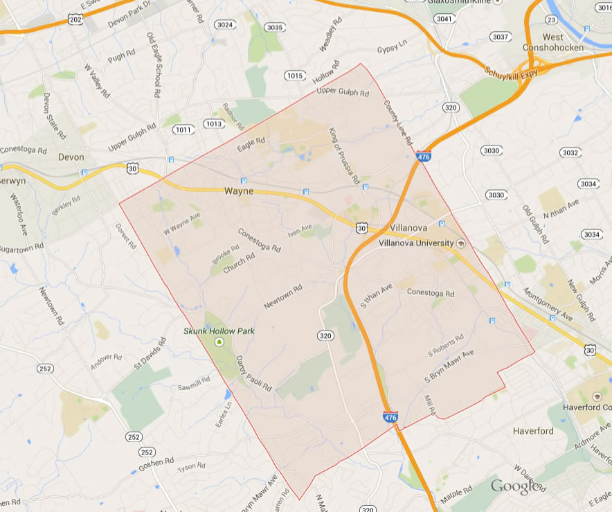 radnor township pennsylvania map usa