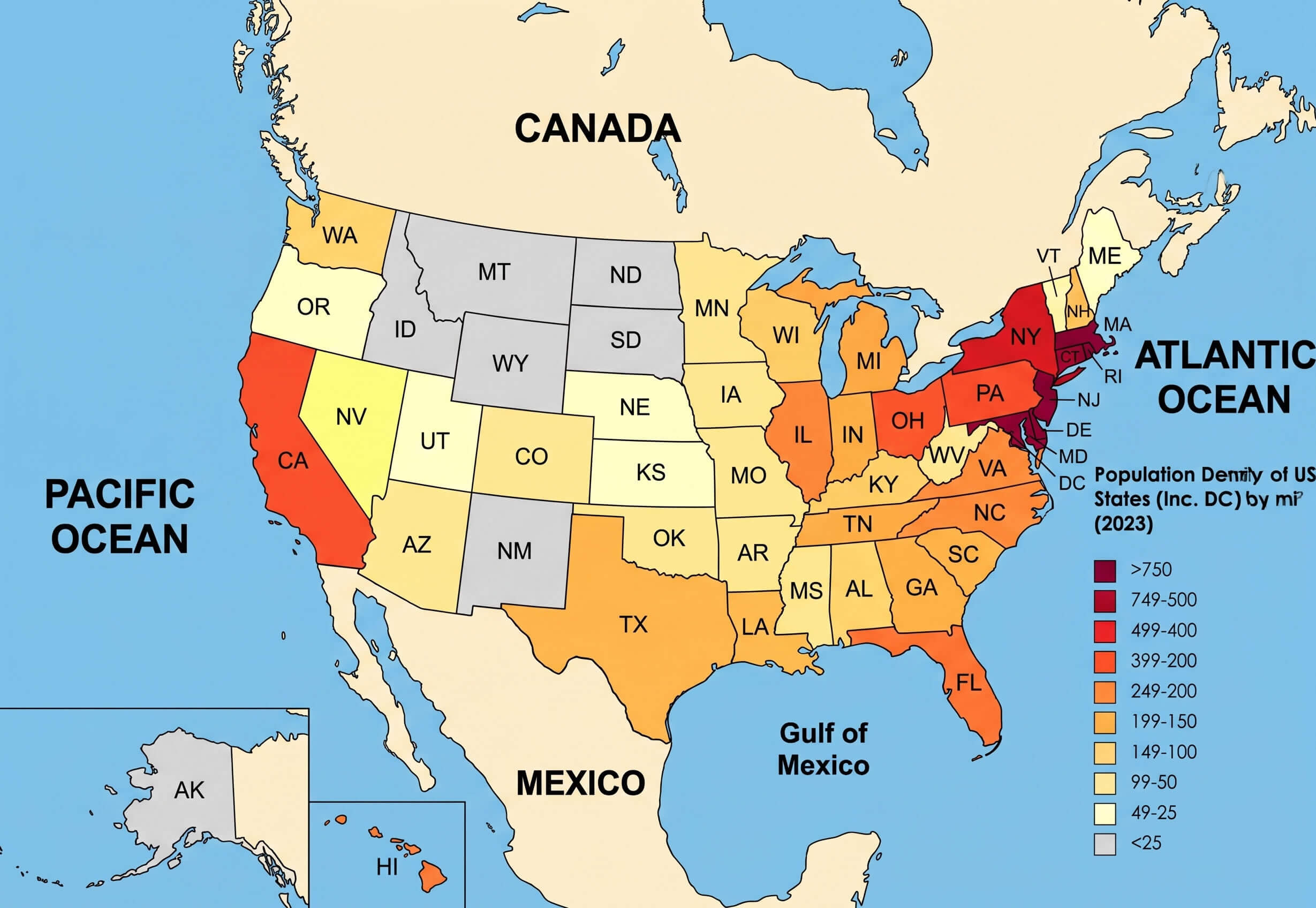 US state population growth and distribution map